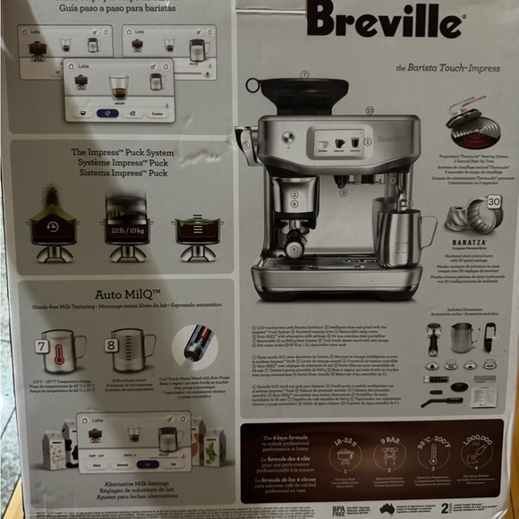 Breville Silver Espresso Machine with Touch Screen - Picture 2 of 4